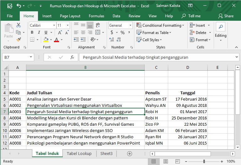 Rumus Vlookup dan Hlookup di Microsoft Excel part1 